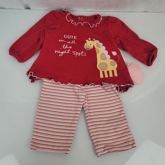 Messages from the Heart Cute in all the Right Spots Giraffe Baby Outfit Clothes - Picture 3 of 4
